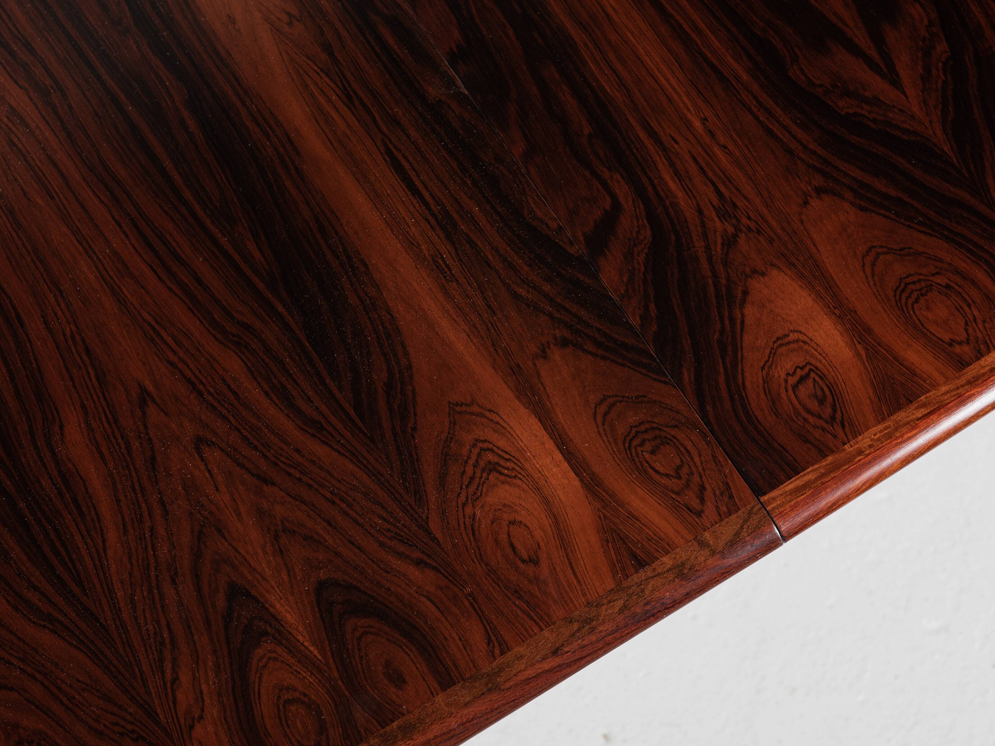 Midcentury Danish oval dining table in rosewood 1960s - with 2 extensions