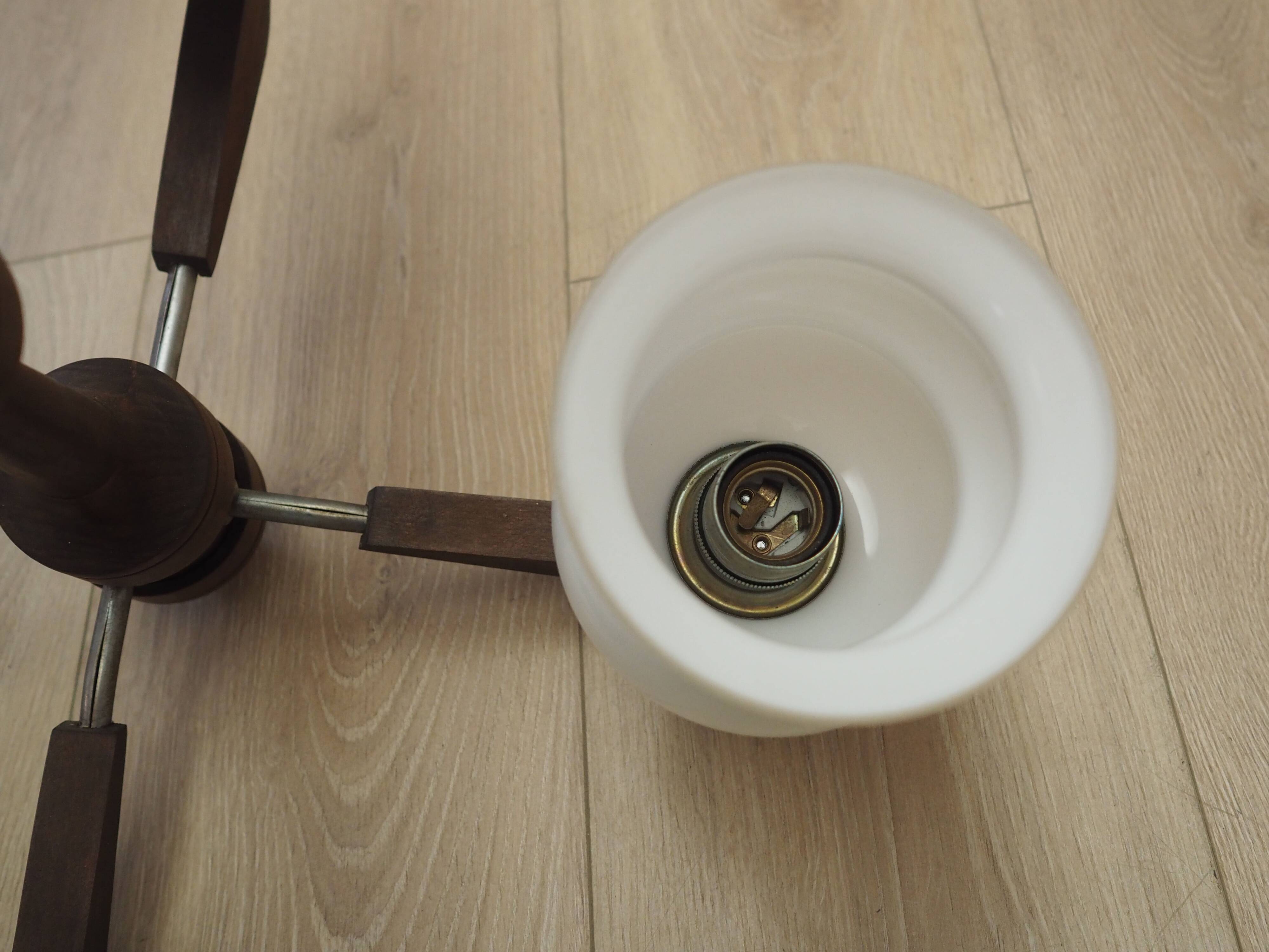 Wooden chandelier, Danish design, 1970s, production: Denmark