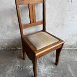Set of 6 Amsterdamse School Art Deco Dining Chairs, Warm Oak Wood with Beige Upholstery