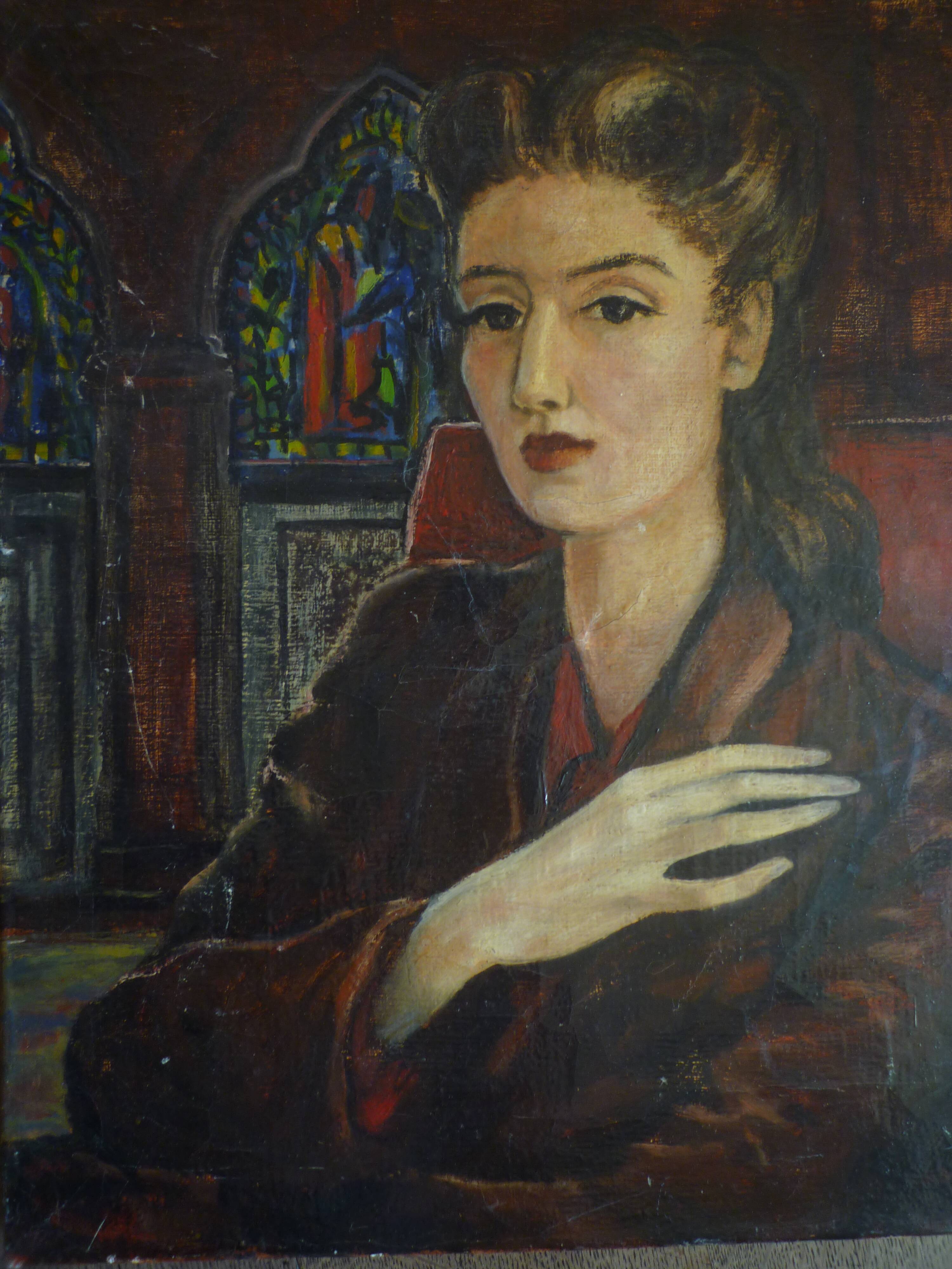 Potrait woman oil on canvas 1946