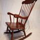 Rocking chair 50s in solid wood