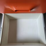 Meuble chiffonnier 4 tiroirs Flair  orange Français 1970 Vintage