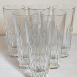 Six verres à anisette de bistrot vintages