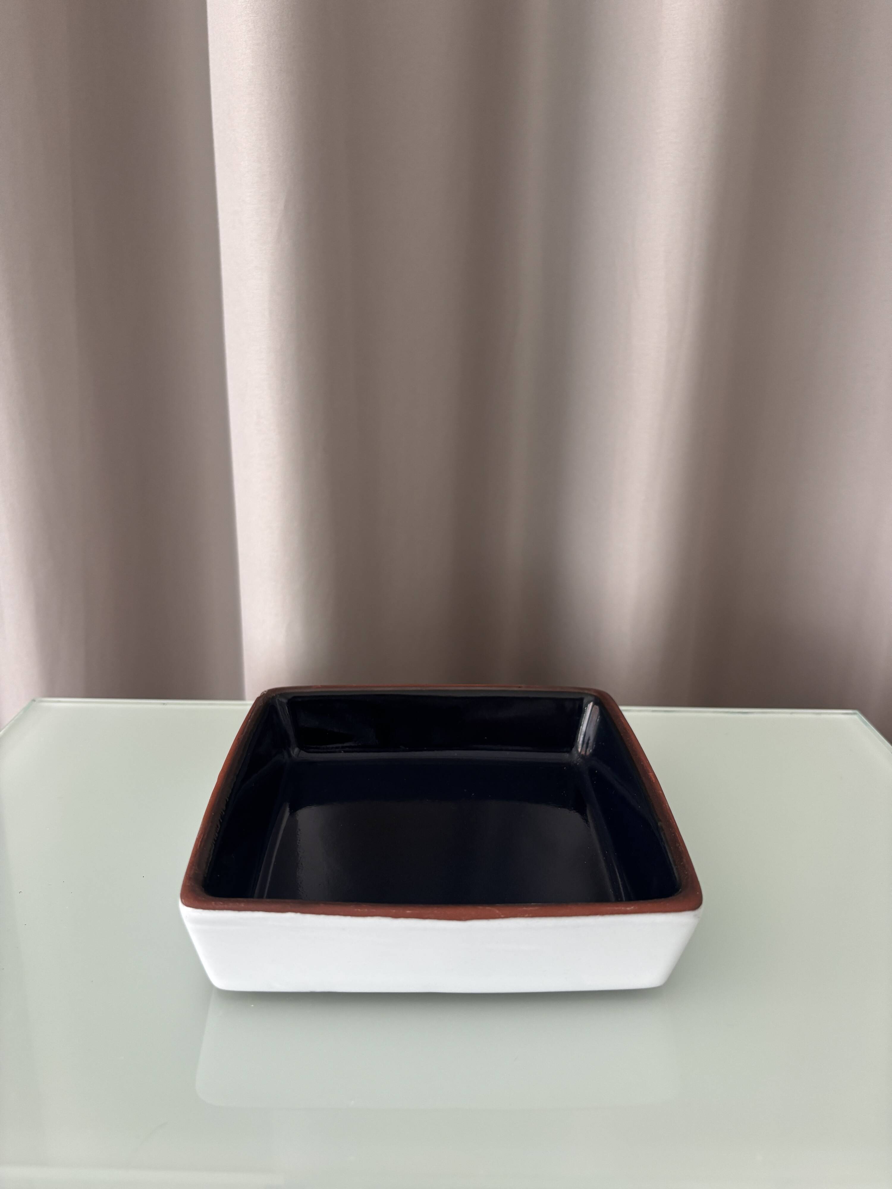 Vintage Ceramic Ashtray / Catchall Tray | Deep Navy Blue & White