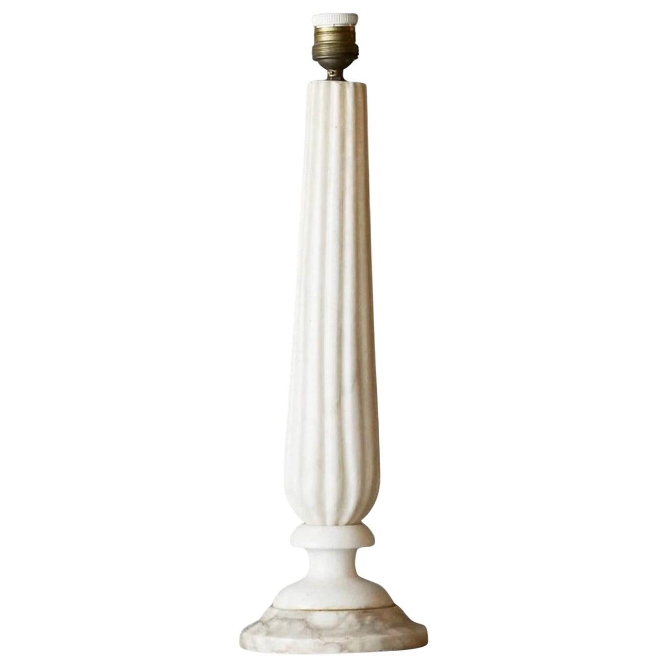 Table lamp in carved alabaster, Italy 1950s