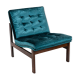 France & Søn, Danish rosewood and blue velvet heater, 1962