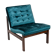 France & Søn, Danish rosewood and blue velvet heater, 1962