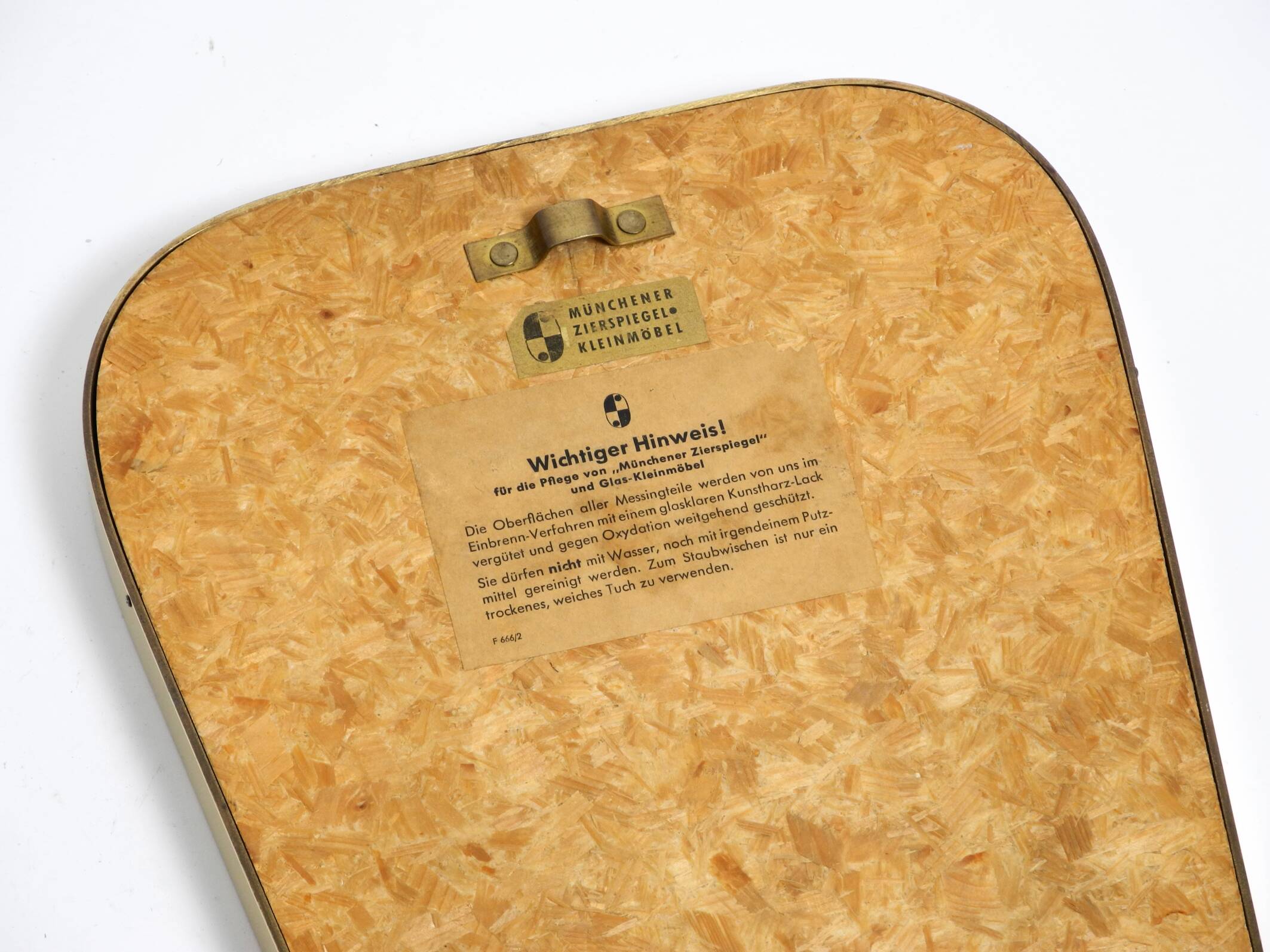 Small solid Mid Century brass wall mirror by Münchener Zierspiegel