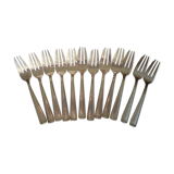 12 silver metal cake forks