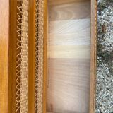 Rattan chest of drawers and vintage wood