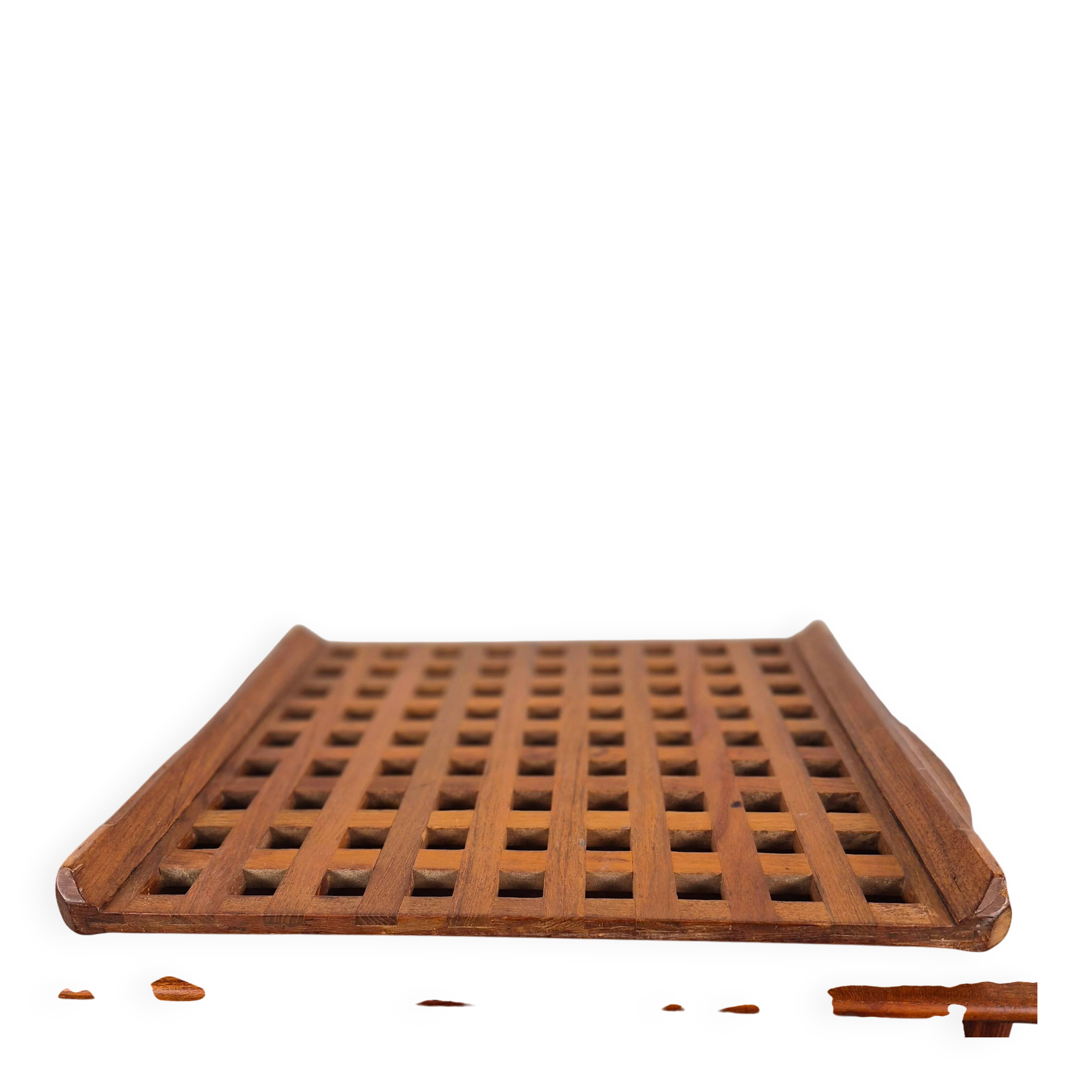 Teak plateau with crossbars attributed to Jens Quistgaard, Denmark, 1960.