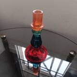 Multicoloured glass candlestick