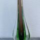 Green and red glass soliflore Sommerso Murano vase 1970