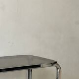 Hi-fi furniture sideboard/bar in smoked glass and chrome, 1970s design.