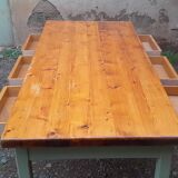 Modern farmhouse table with 6 drawers