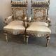 fauteuils syrien en noyer incrusté de nacre