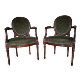 Pair of Louis XVI medallion armchairs
