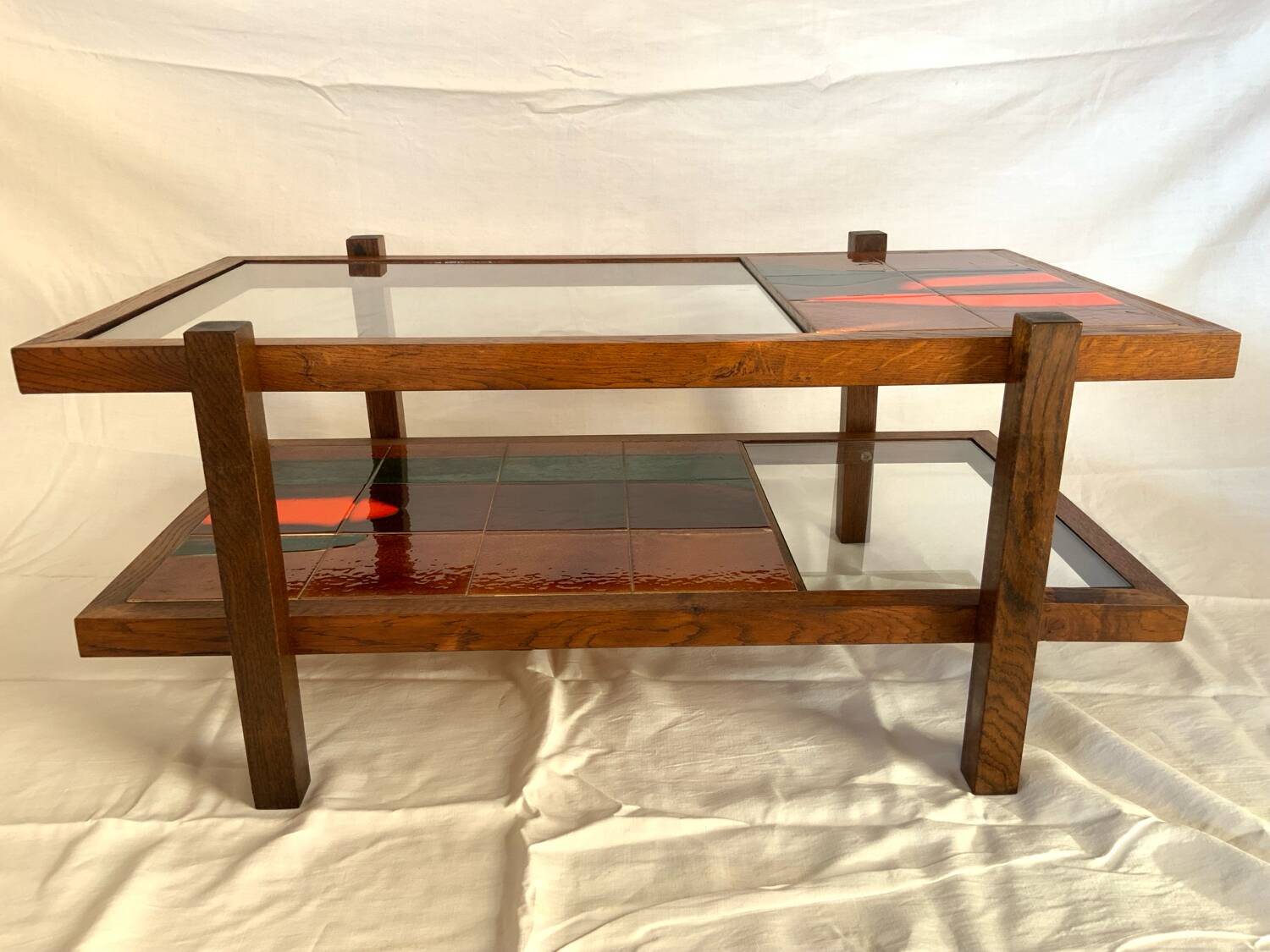 Ceramic and glass coffee table