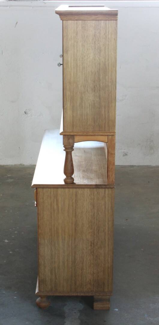 Vintage 1970 Danish Brutalist Light Oak Dining Cabinet, Henning Kjærnulf style
