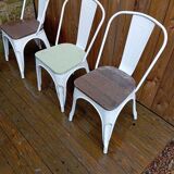 3 tolix style chairs