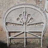 Peacock rattan headboard