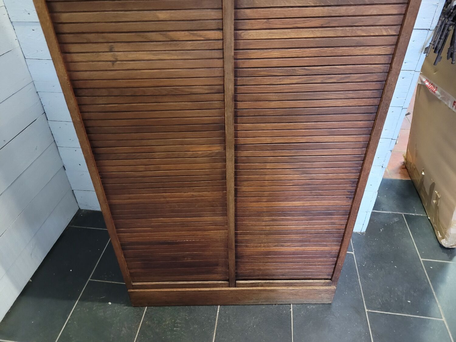 Double oak curtain file cabinet