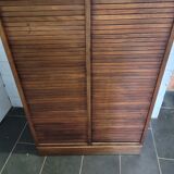 Double oak curtain file cabinet