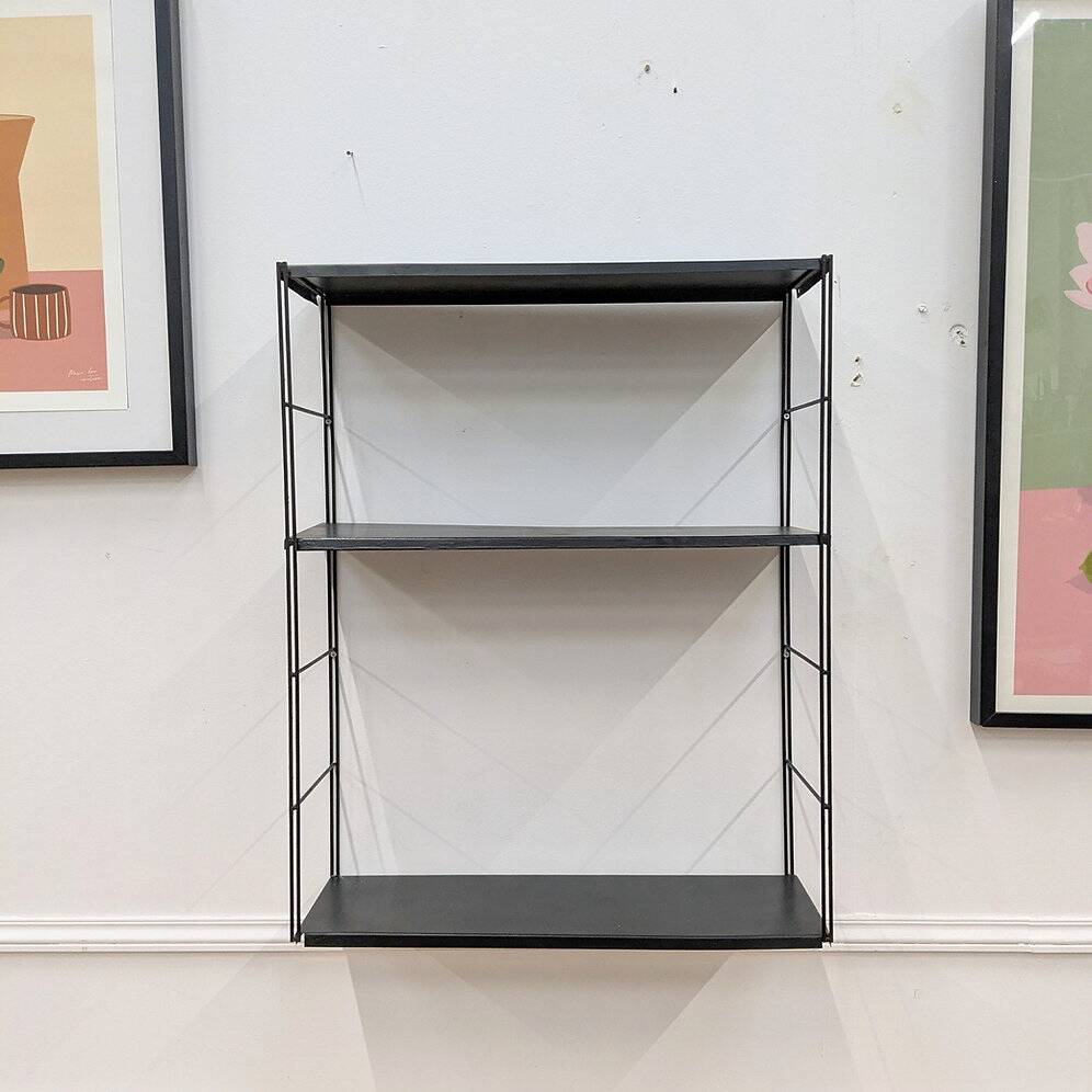 Vintage black metal shelf