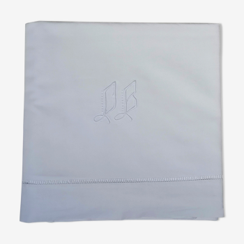 Drapé ancien brodé monogramme initiales D B