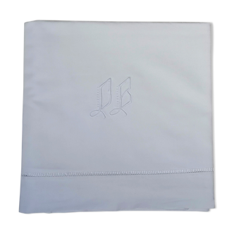 Drapé ancien brodé monogramme initiales D B