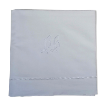 Old drape embroidered monogram initials D B