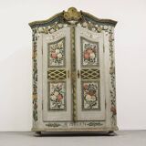 Painted Folk Art Bridal Cupboard