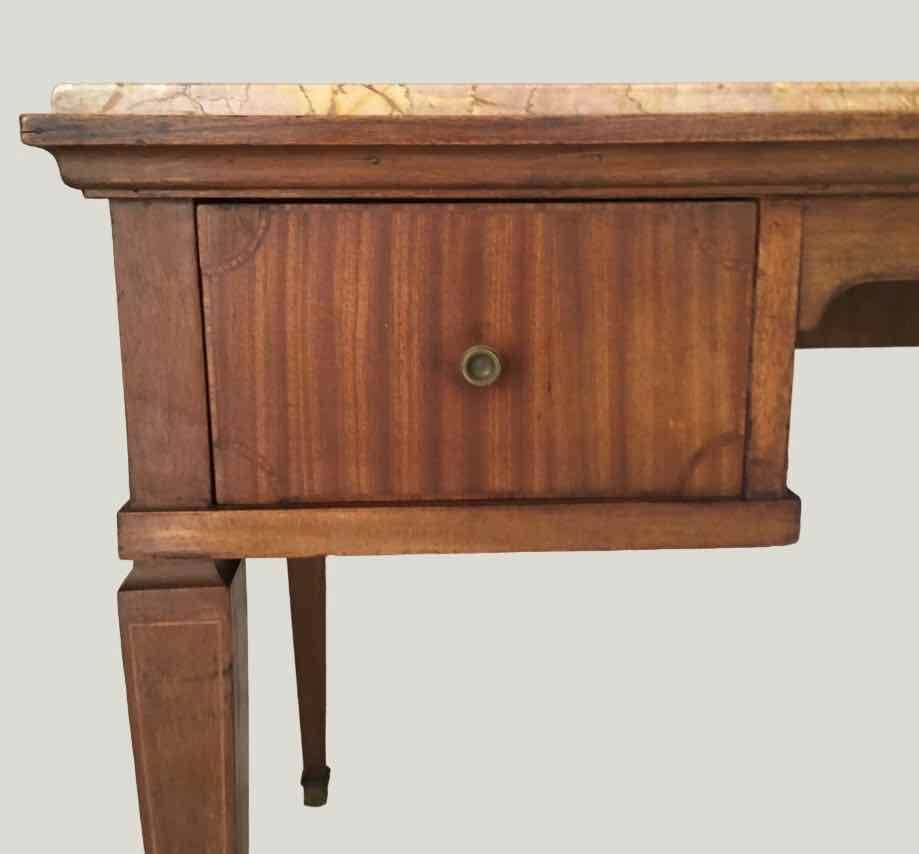 Wood and pink marble desk