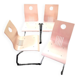 4 chaises rose