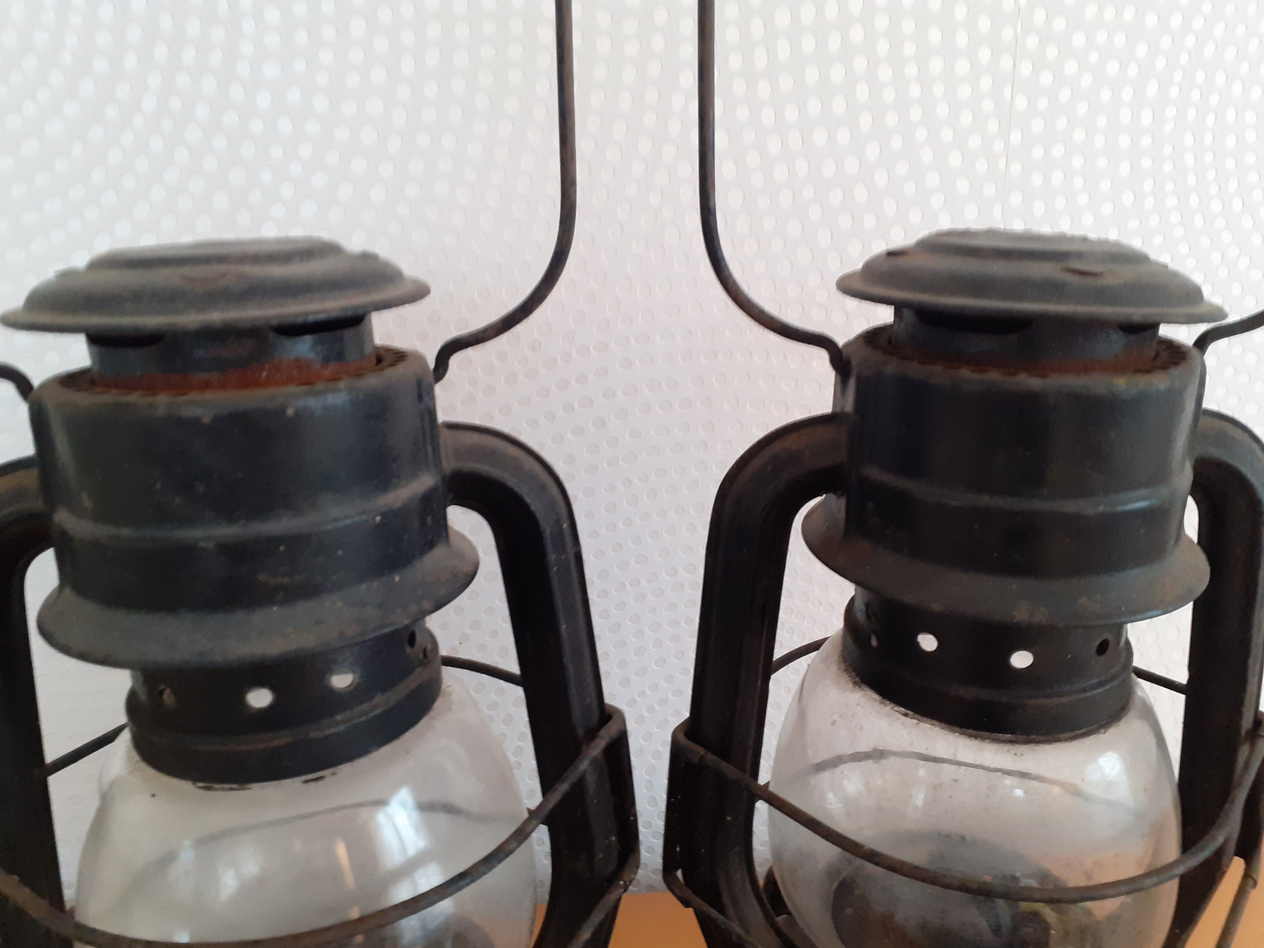 Duo of royalux old storm lamps