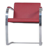 Brno armchair in red leather – attributed to Mies van der Rohe for Knoll International