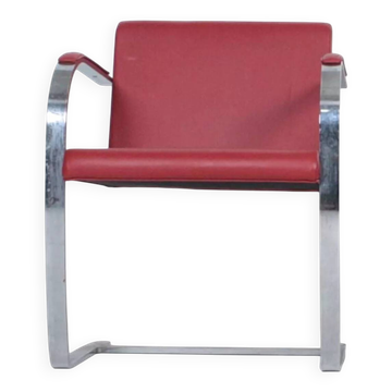 Brno armchair in red leather – attributed to Mies van der Rohe for Knoll International