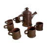 Set of 6 cups and their brutalist style teapot
