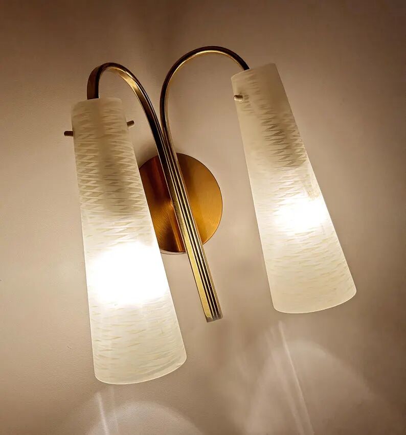 Vintage Italian Glass Sconce, 1960s