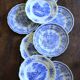 8 romantic blue Lunéville Sarreguemines dinner plates