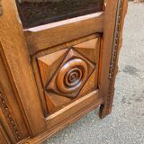 19th-century solid wood Spanish display cabinet 123x180cm