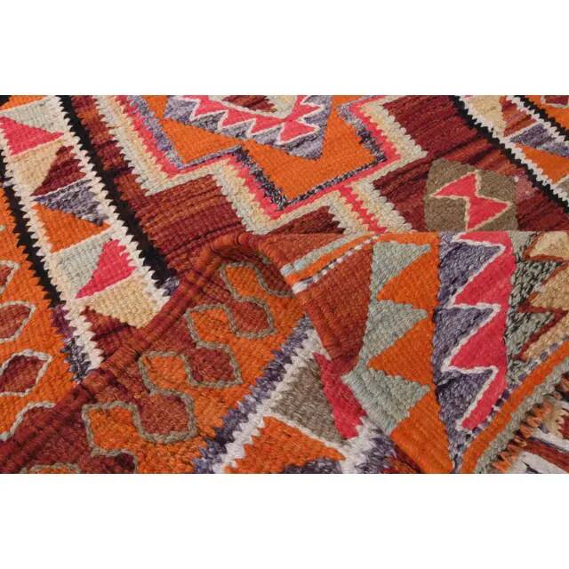 1970s Vintage Turkish Hand-Knotted Wool Cotton Purple Runner Rug 85x292
