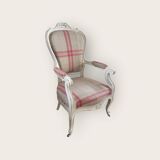 Louis Philippe style armchair, completely reupholstered