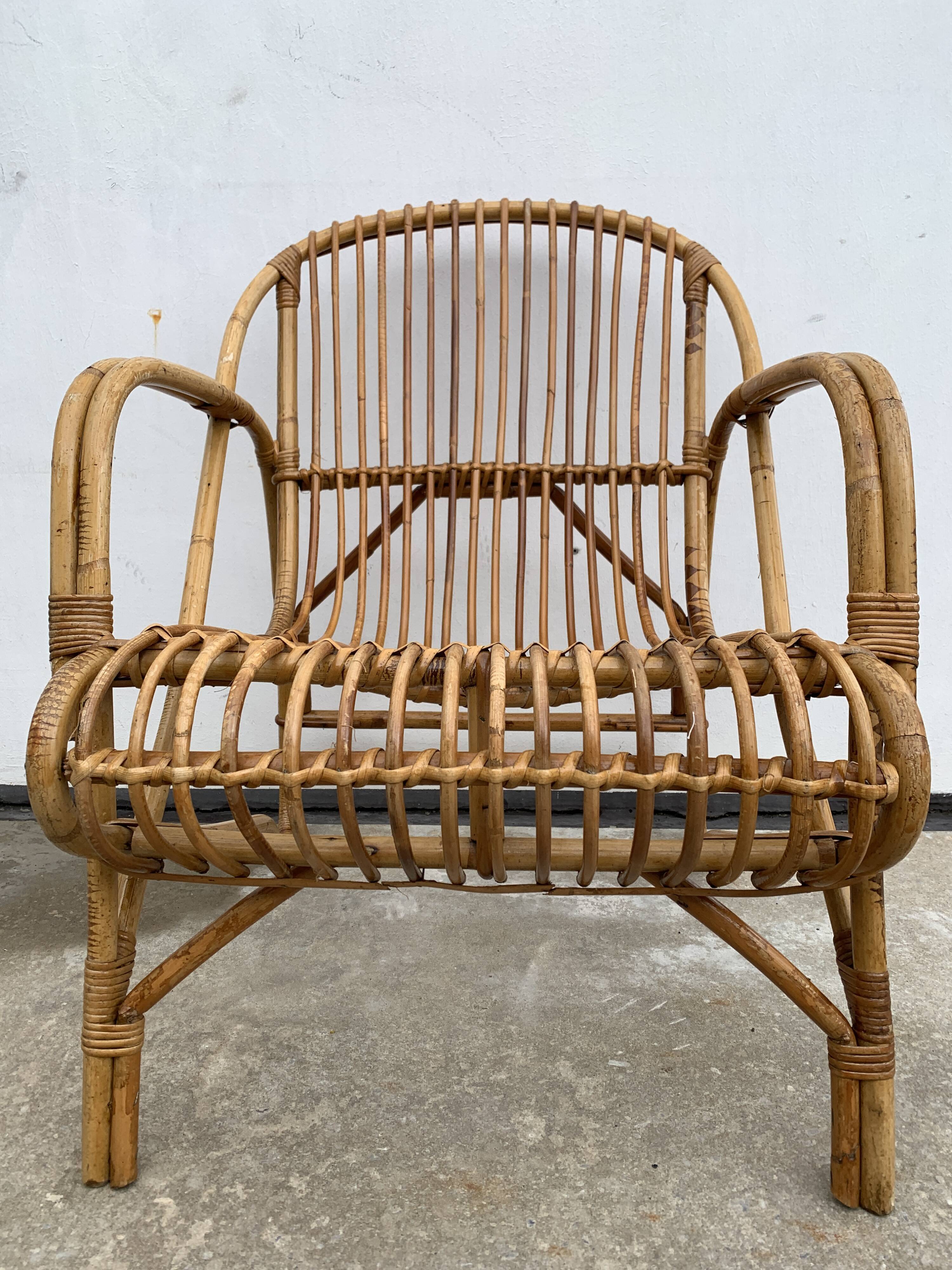 Fauteuil en rotin, 1960