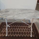Marble and cast iron bistro table