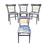 Serie de 4 chaises bistrot années 70 vintage