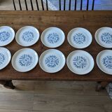 Service of 10 vintage dessert plates by Sovirel