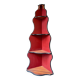 Dark wood corner unit, black and red