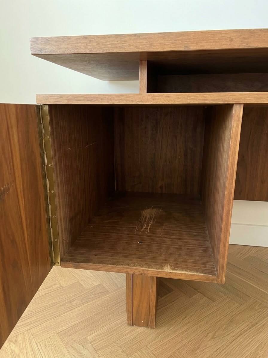 Vintage Scandinavian wooden executive desk