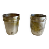 Set of 2 baptismal timpani in silver metal